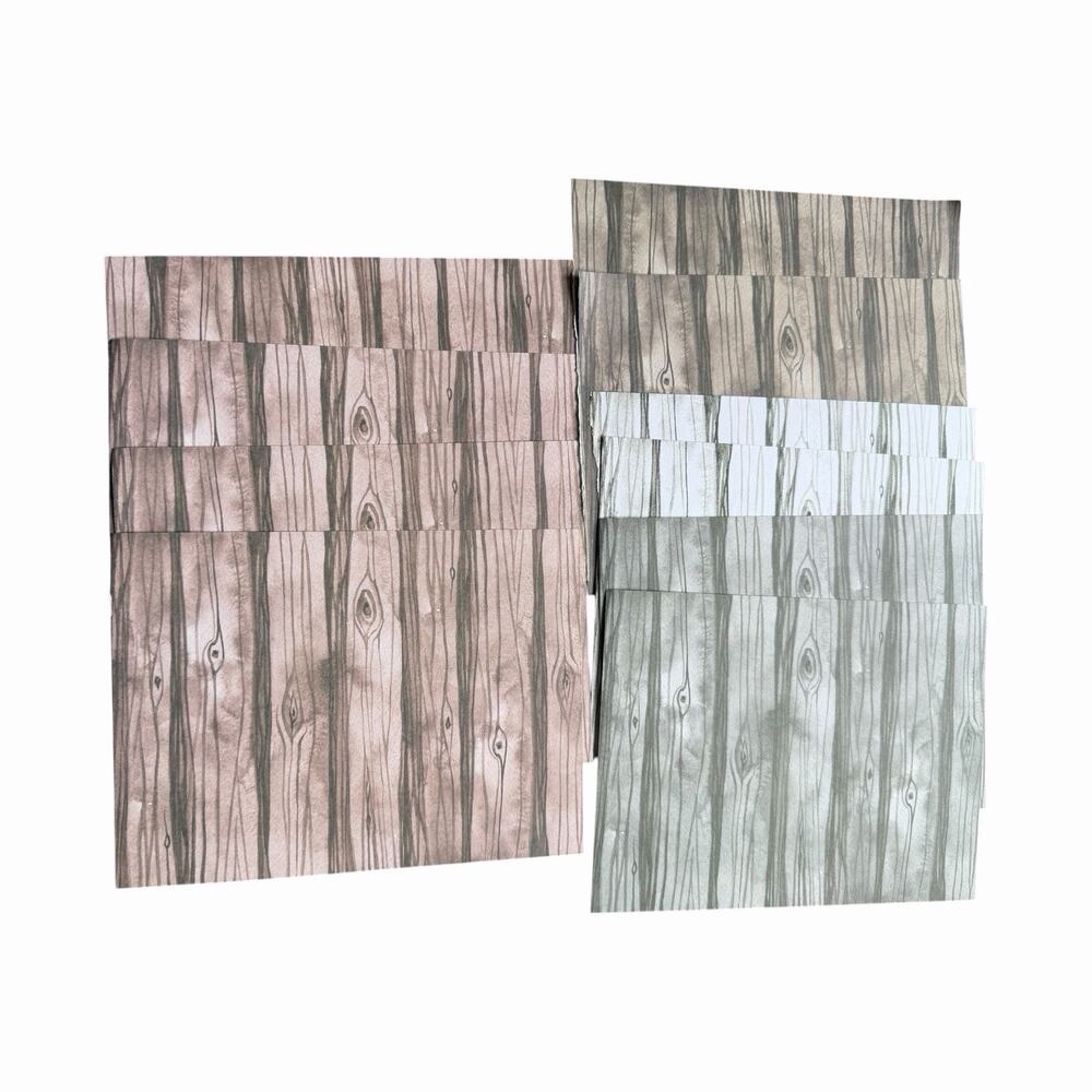 Rustic Woodgrain Scrapbook Paper Lot | Farmhouse Background Card Making Supplies